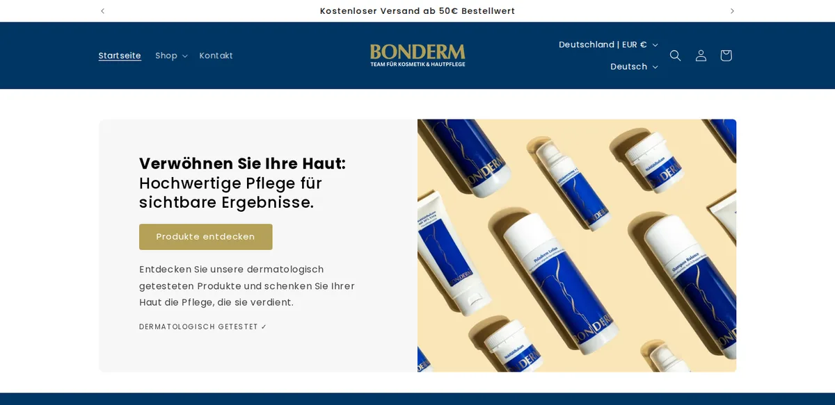 Startseite von BONDERM